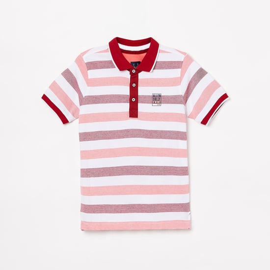 ALLEN SOLLY Boys Striped Short Sleeves Polo T-shirt