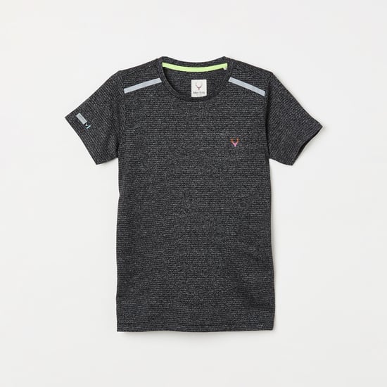 ALLEN SOLLY Boys Textured Short Sleeves T-shirt