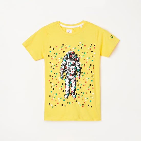 ALLEN SOLLY Boys Printed Crew Neck T-shirt
