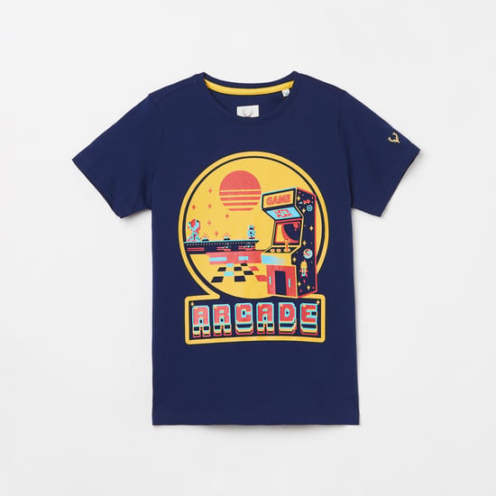 ALLEN SOLLY Boys Typographic Print Short Sleeves T-shirt