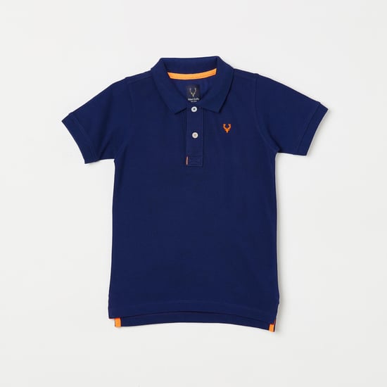 ALLEN SOLLY Boys Solid Short Sleeves Polo T-shirt