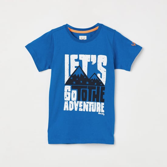 ALLEN SOLLY Boys Typographic Print Short Sleeves T-shirt