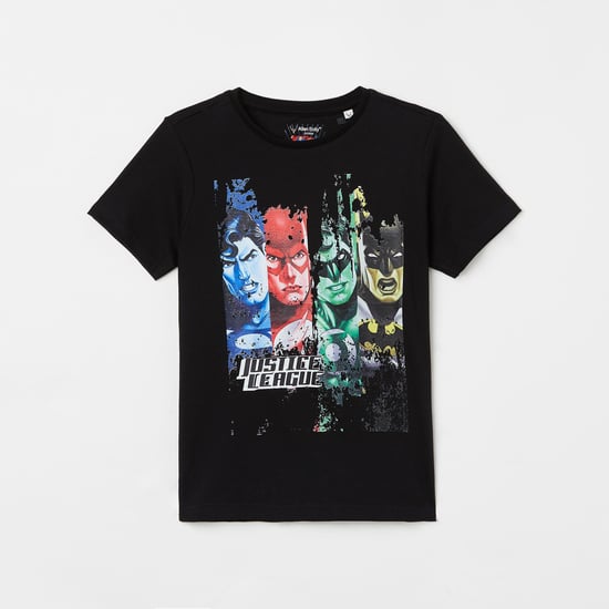 ALLEN SOLLY Men Justice League Print Crew-Neck T-shirt