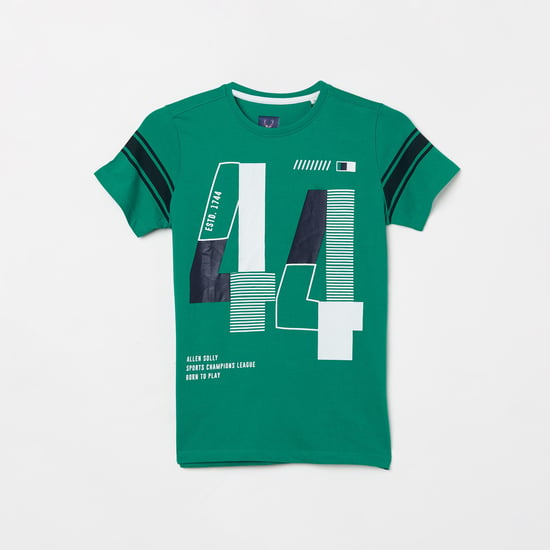 ALLEN SOLLY Boys Typographic Print Short Sleeves T-shirt