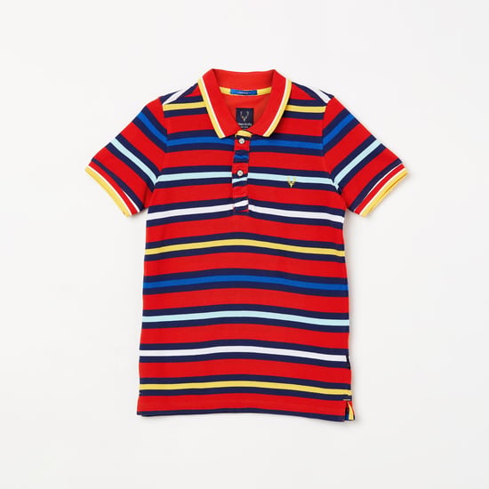 ALLEN SOLLY Boys Striped Polo T-shirt