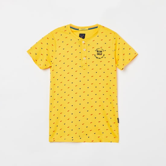 ALLEN SOLLY Boys Printed Henley T-shirt