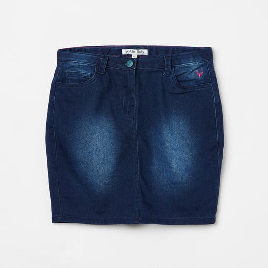 ALLEN SOLLY Girls Washed Denim Skirt