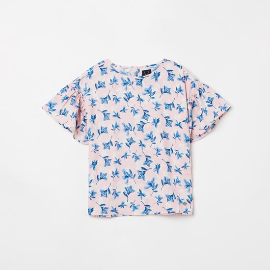 ALLEN SOLLY Girls Floral Print Top