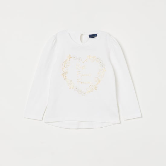 JUNIORS Virobar Girls Printed Full Sleeves T-shirt