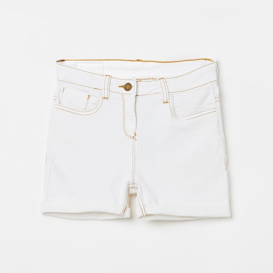 BOSSINI Girls Solid Denim Shorts