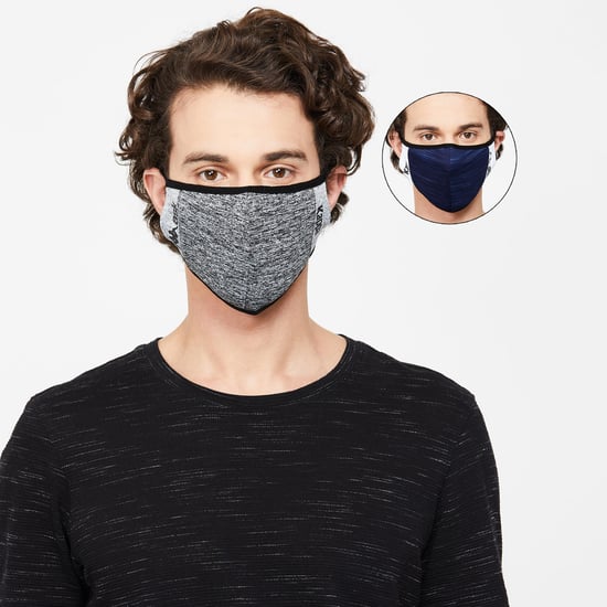 KAPPA Men Textured Assorted Anti-Bacterial Masks - Pack of 2