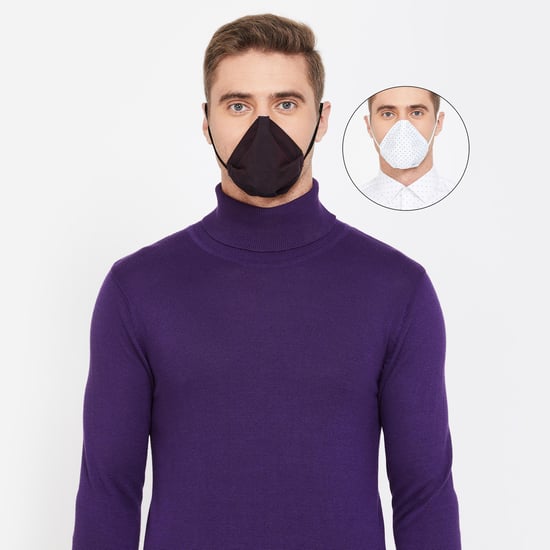 CODE Men Reversible 4-Layer Electrostatic Filteration Mask- Pack of 2