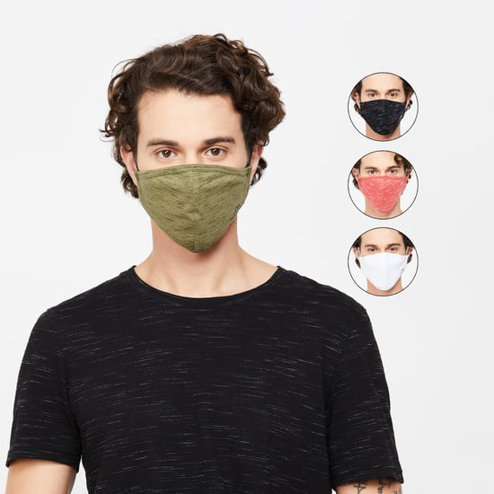 KAPPA Men Textured Assorted Anti-Bacterial Masks - Pack of 4