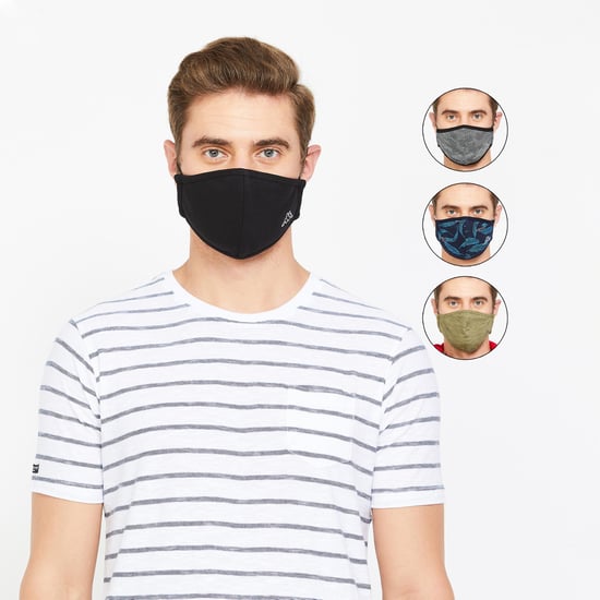KAPPA Men Textured Assorted Anti-Bacterial Masks - Pack of 4