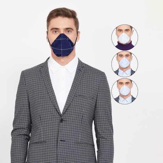 CODE Men Printed 4-Layered Anti-Viral Reusable Masks - Pack of 4 Pcs.