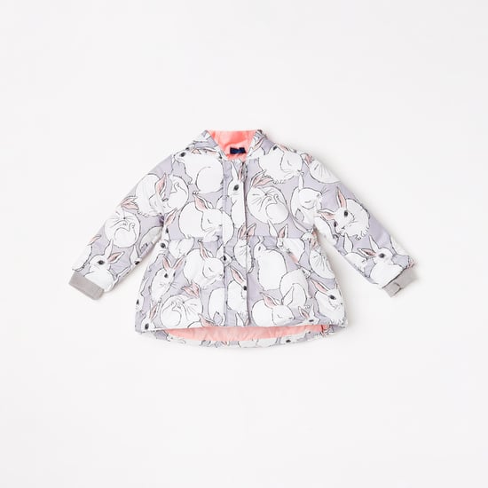 JUNIORS Girls Printed Hooded Jacket