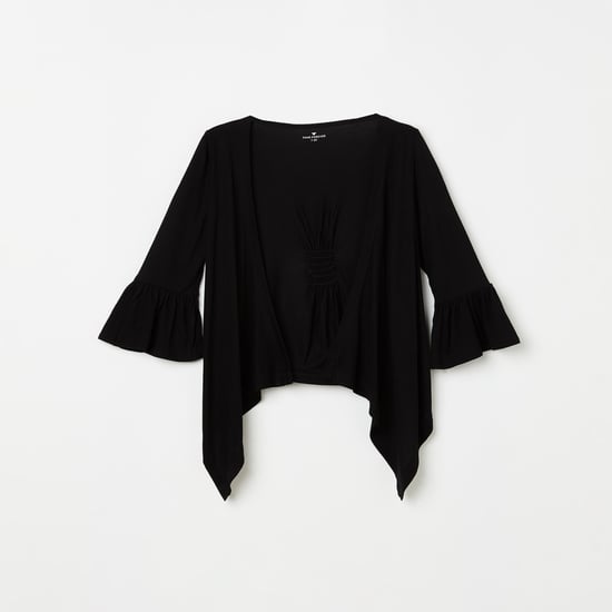 FAME FOREVER KIDS Girls Solid Bell Sleeves Shrug
