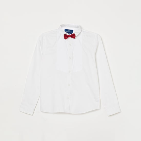 JUNIORS Virobar Boys Solid Full Sleeves Slim Fit Casual Shirt