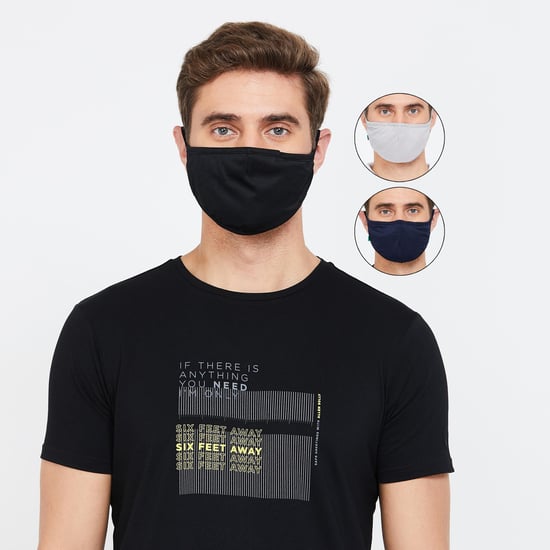 UNITED COLORS OF BENETTON Men 3-Layered Melt-Blown Masks - Pack of 3