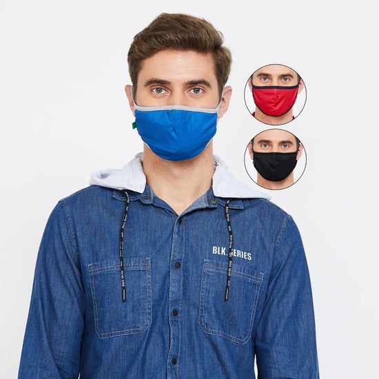 UNITED COLORS OF BENETTON Men 3-Layered Melt-Blown Masks - Pack of 3