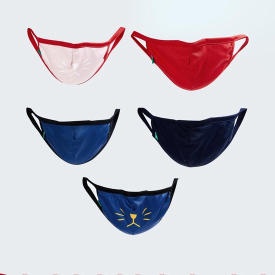 UNITED COLORS OF BENETTON Boys Printed 3-Layered Face Mask - Pack of 5