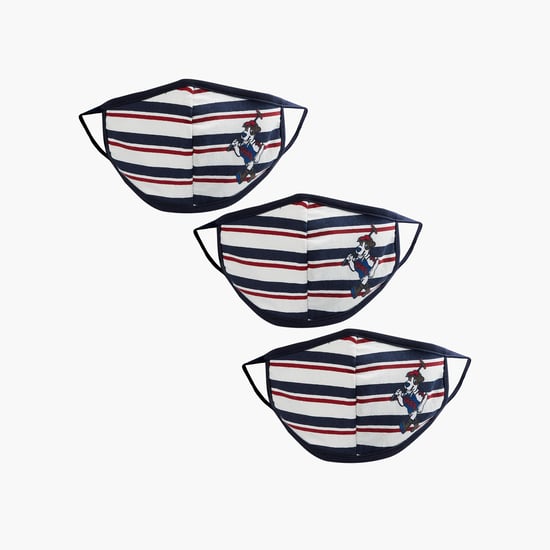 U.S. POLO ASSN. KIDS Boys Printed Anti-Viral Mask- Pack of 3