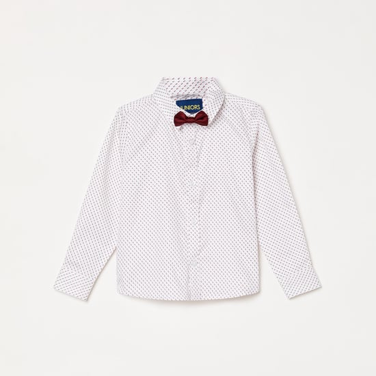 JUNIORS Boys Printed Full Sleeves Casual Shirt