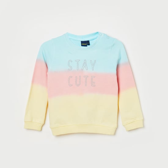 JUNIORS Girls Colourblock Full Sleeves Sweatshirt