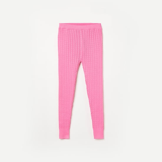 FAME FOREVER KIDS Girls Textured Elasticated Leggings