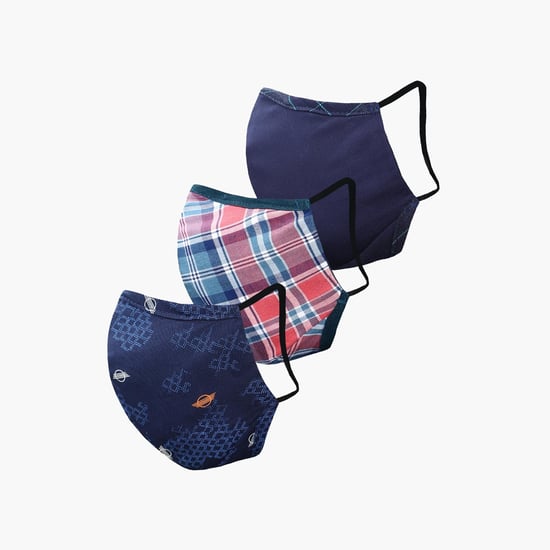 PETER ENGLAND Printed 3-Layered Men Anti-Viral Face Masks - Pack of 3