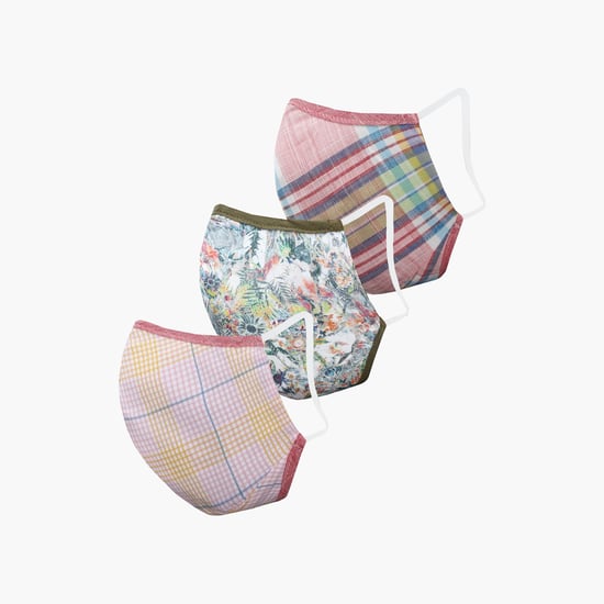 PETER ENGLAND Men Printed 3-Layered Anti-Viral Face Masks - Pack of 3