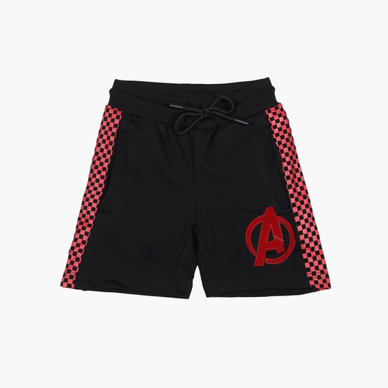 KIDSVILLE Boys Avengers Applique Drawstring Waist Shorts