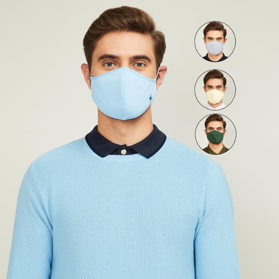 LOUIS PHILIPPE Men Textured Face Mask - Pack of 3