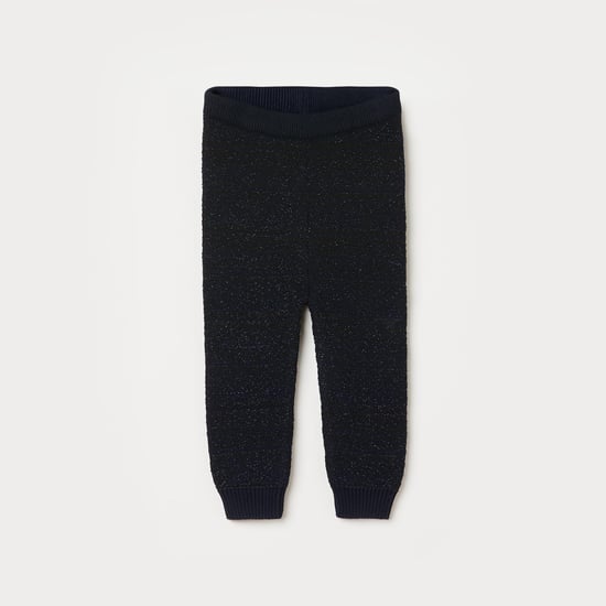 JUNIORS Girls Patterned Knit Leggings with Cuffed Hems