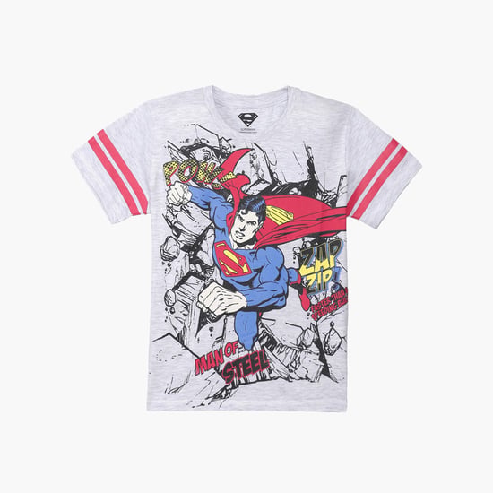 KIDSVILLE Boys Superman Print Crew Neck T-shirt