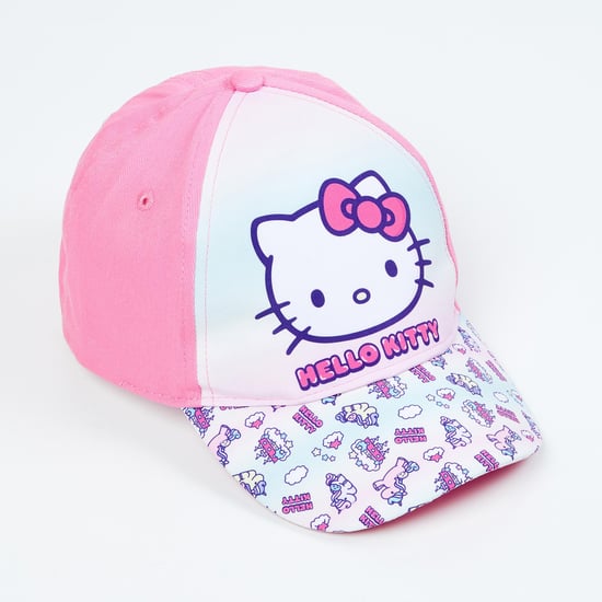 KIDSVILLE Girls Hello Kitty Print Colourblock Baseball Cap
