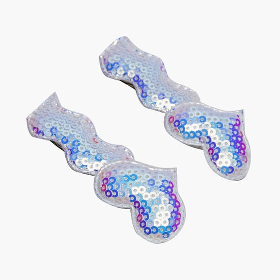 STOLN Girls Sequinned Heart Accent Alligator Clips - Set of 2