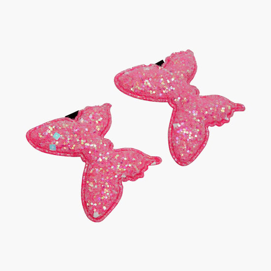 STOLN Girls Sequinned Butterfly Accent Alligator Clips - Set of 2