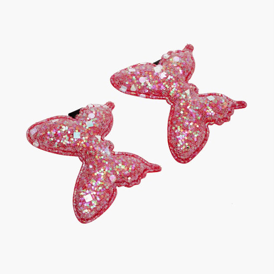 STOLN Girls Sequinned Butterfly Accent Alligator Clips - Set of 2