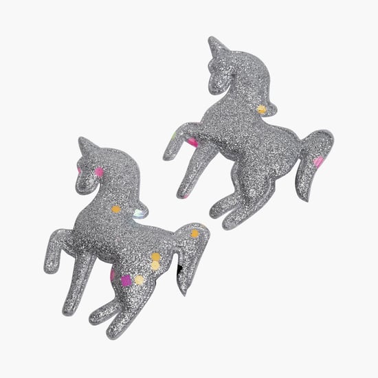 STOLN Girls Sequinned Unicorn Accent Alligator Clips - Set of 2