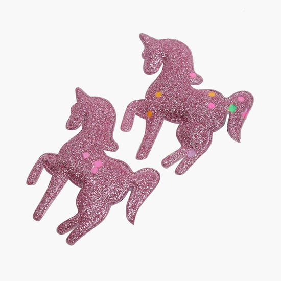 STOLN Girls Sequinned Unicorn Accent Alligator Clips - Set of 2
