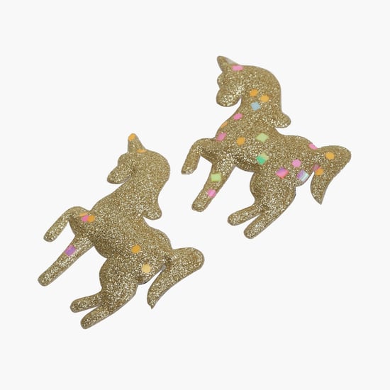 STOLN Girls Sequinned Unicorn Accent Alligator Clips - Set of 2