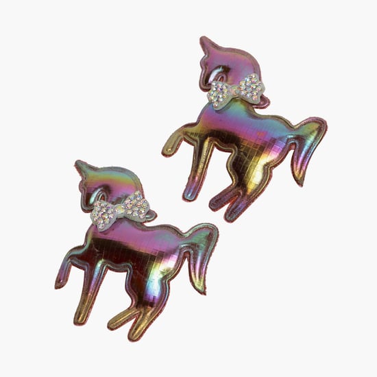 STOLN Girls Sequinned Unicorn Accent Alligator Clips - Set of 2