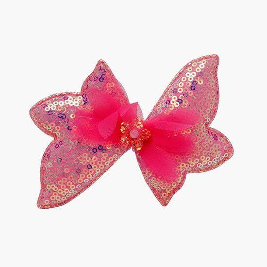 STOLN Girls Sequinned Bow Accent Alligator Clip