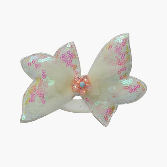 STOLN Girls Sequinned Bow Accent Alligator Clips