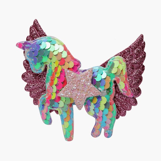 STOLN Girls Sequinned Winged Unicorn Accent Alligator Clip