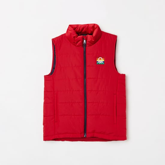 UNITED COLORS OF BENETTON Boys Solid Puffed Sleeveless Jacket