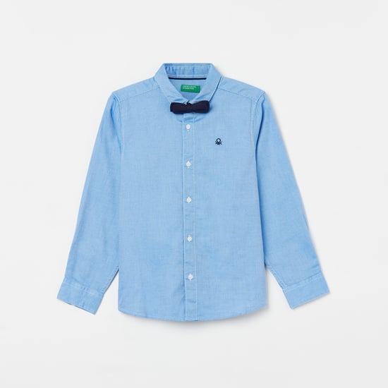 UNITED COLORS OF BENETTON Boys Textured Full Sleeves Casual Shirt