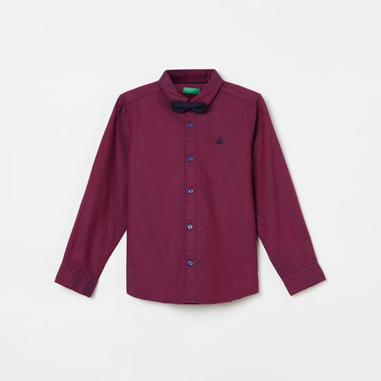 UNITED COLORS OF BENETTON Boys Textured Full Sleeves Casual Shirt