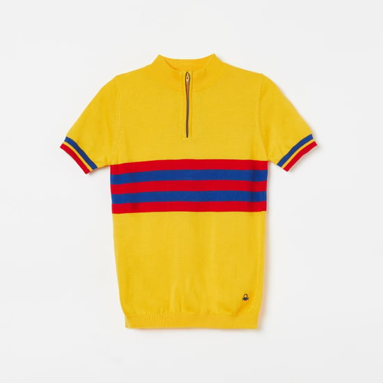 UNITED COLORS OF BENETTON Boys Striped Zip-Closure Sweater
